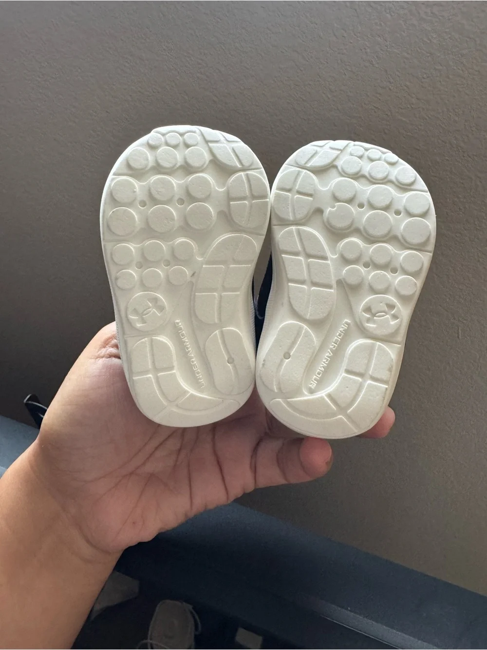 Under Armour Black and White Infant Sneakers with Hook-and-Loop Strap